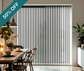 White Vertical Blinds Dining Room 50 Percent Off