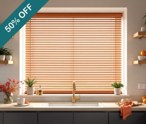 Copper Aluminium Venetian Blind Kitchen Window 50 Percent Off