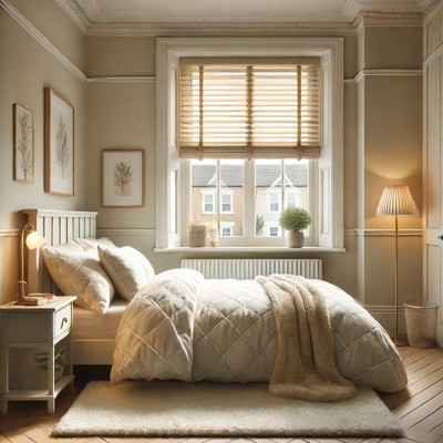 Vanilla Taped Wooden Blind