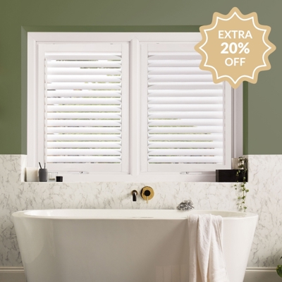 White Perfect Fit Shutter Artic White Spring Sale Extra 20 Percent Off