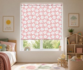 Daisy Blackout Pink Roller Blind
