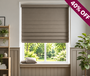 Taupe Roman Blind, 40% Off (1)