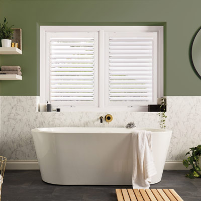 LL 2023 Perfect Fit Shutters Lite Cotton White Bath Open Web