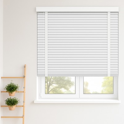 Brilliant White Taped Wooden Blind