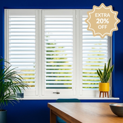 White Perfect Fit Shutter Cotton White Spring Sale Extra 20 Percent Off