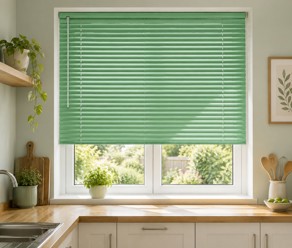 Metallic Green Venetian Blind